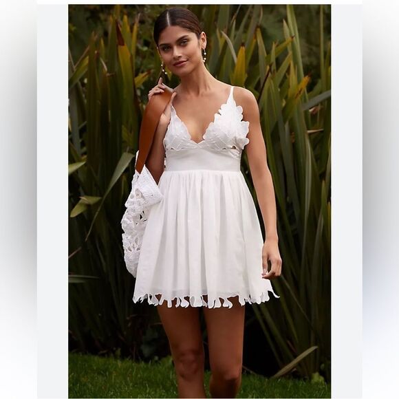 PQ Swim Beatrice Mini Dress White By Anthropologie S/XS Coverup Dress XS/S